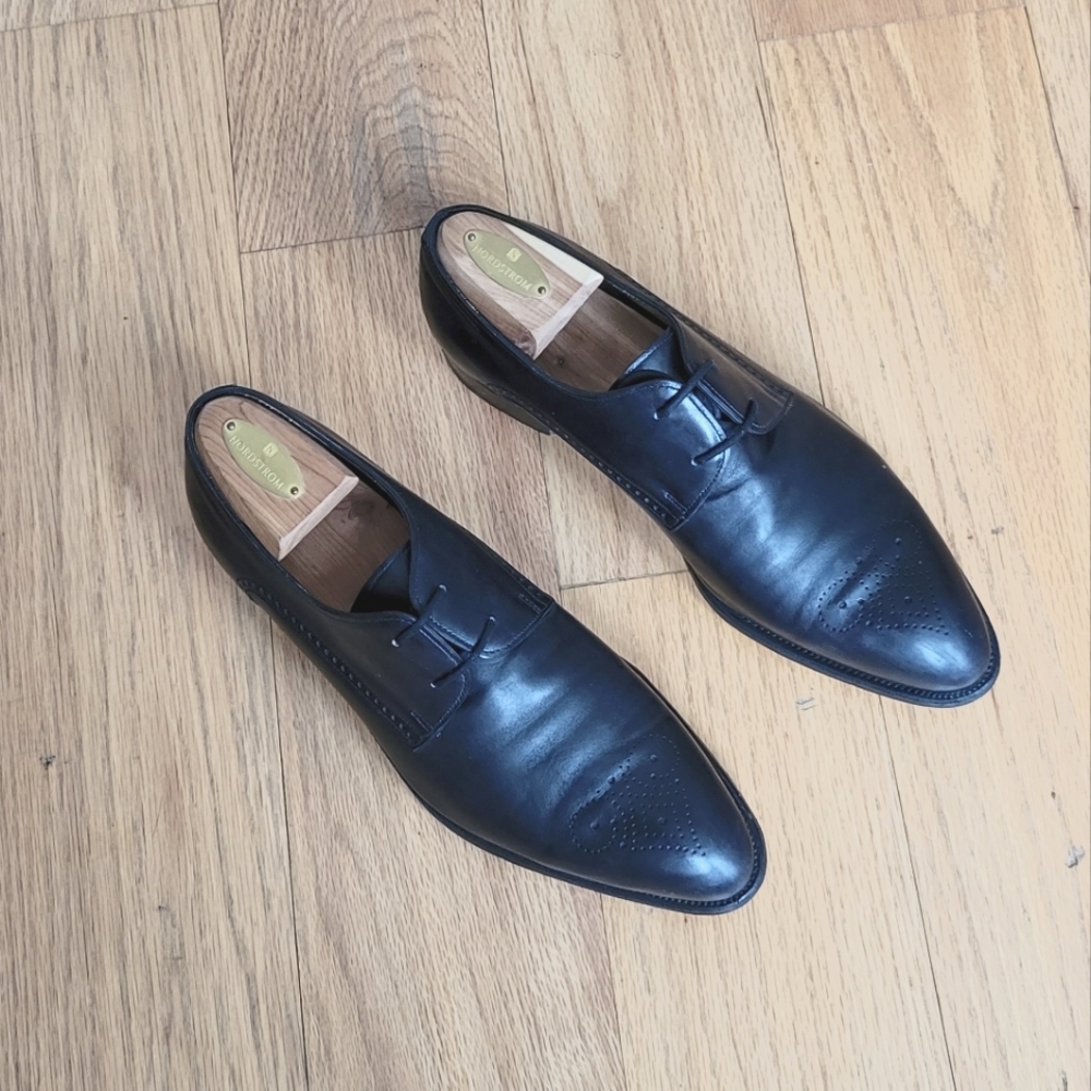 JOHN LOBB Oxford Dress Shoes in Black Leather